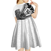 Solomon Islands Nguzunguzu Kid Short Sleeve Dress Polynesian Tribal Pattern