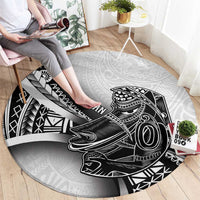 Solomon Islands Nguzunguzu Round Carpet Polynesian Tribal Pattern