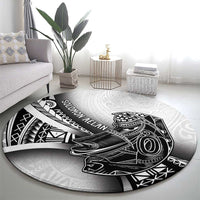 Solomon Islands Nguzunguzu Round Carpet Polynesian Tribal Pattern