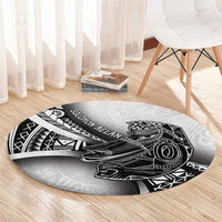 Solomon Islands Nguzunguzu Round Carpet Polynesian Tribal Pattern