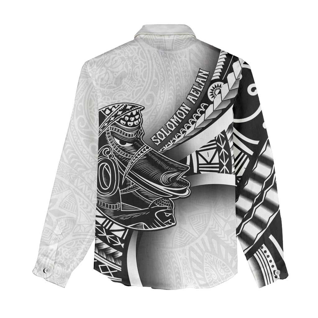 Solomon Islands Nguzunguzu Women Casual Shirt Polynesian Tribal Pattern