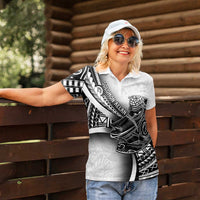 Solomon Islands Nguzunguzu Women Polo Shirt Polynesian Tribal Pattern