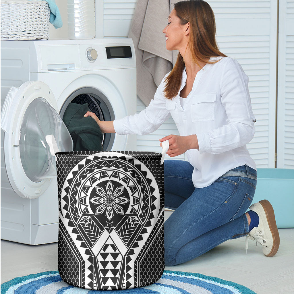 Philippines Batok Tribal Inspired Tattoo Black Laundry Basket LT05 - Polynesian Pride