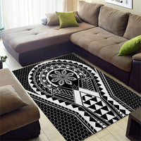 Philippines Batok Tribal Inspired Tattoo Black Area Rug LT05 - Polynesian Pride