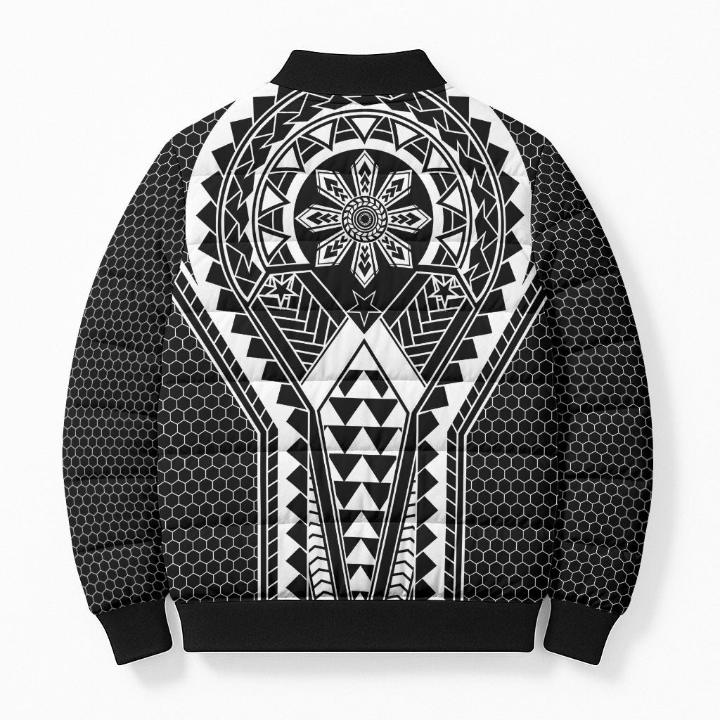 Philippines Batok Tribal Inspired Tattoo Black Bomber Puffer Jacket LT05 - Polynesian Pride