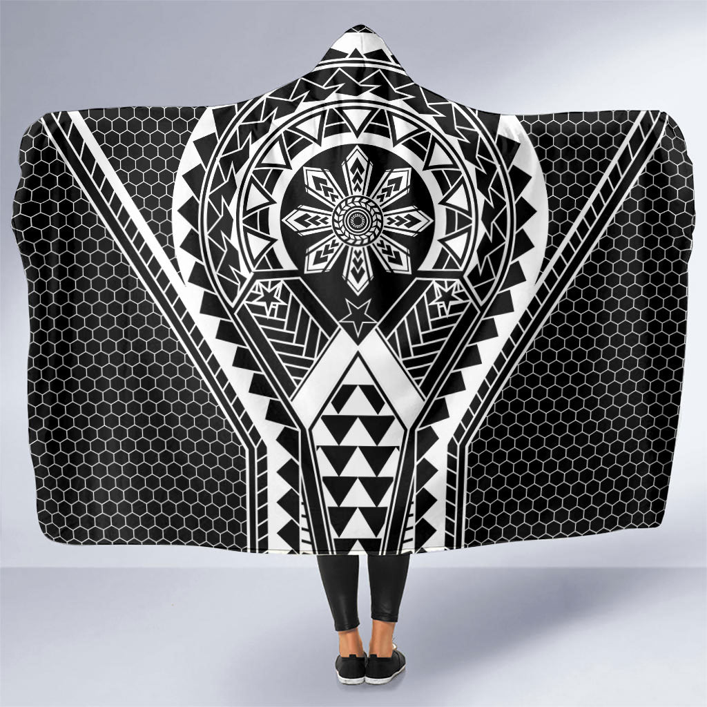 Philippines Batok Tribal Inspired Tattoo Black Hooded Blanket LT05 One Size Black - Polynesian Pride