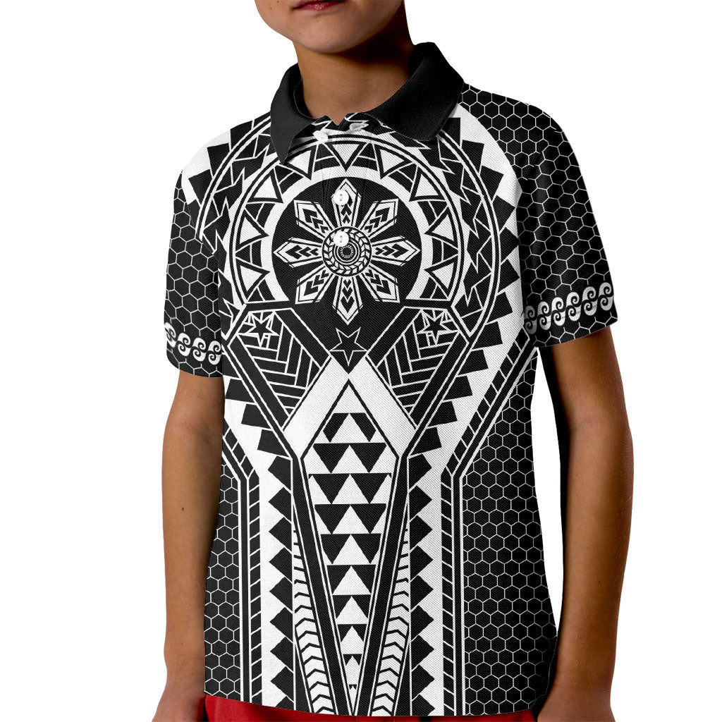 Philippines Batok Tribal Inspired Tattoo Black Kid Polo Shirt LT05 Kid Black - Polynesian Pride
