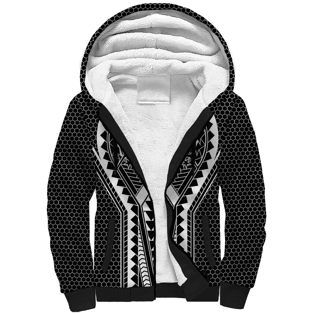 Philippines Batok Tribal Inspired Tattoo Black Sherpa Hoodie LT05 Unisex Black - Polynesian Pride