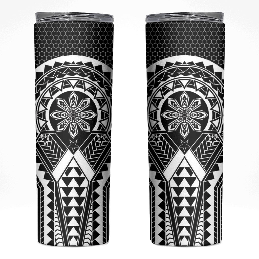 Philippines Batok Tribal Inspired Tattoo Black Skinny Tumbler LT05 Black - Polynesian Pride