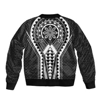Philippines Batok Tribal Inspired Tattoo Black Sleeve Zip Bomber Jacket LT05 - Polynesian Pride