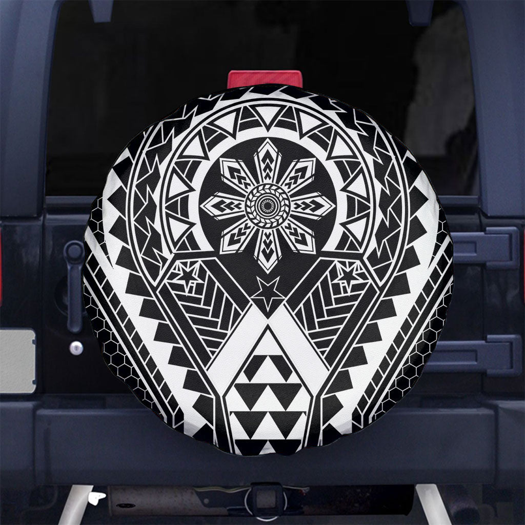 Philippines Batok Tribal Inspired Tattoo Black Spare Tire Cover LT05 No hole Black - Polynesian Pride