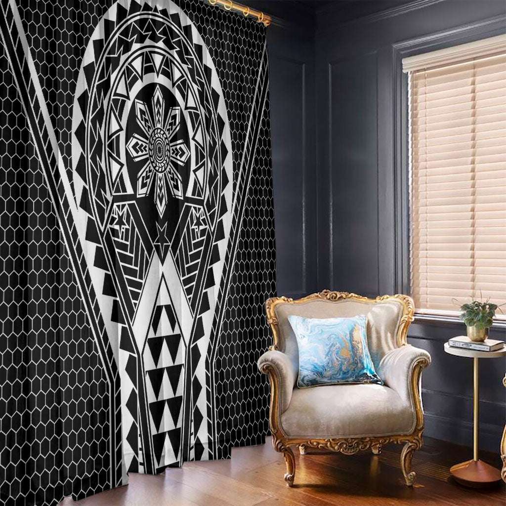 Philippines Batok Tribal Inspired Tattoo Black Window Curtain LT05 - Polynesian Pride