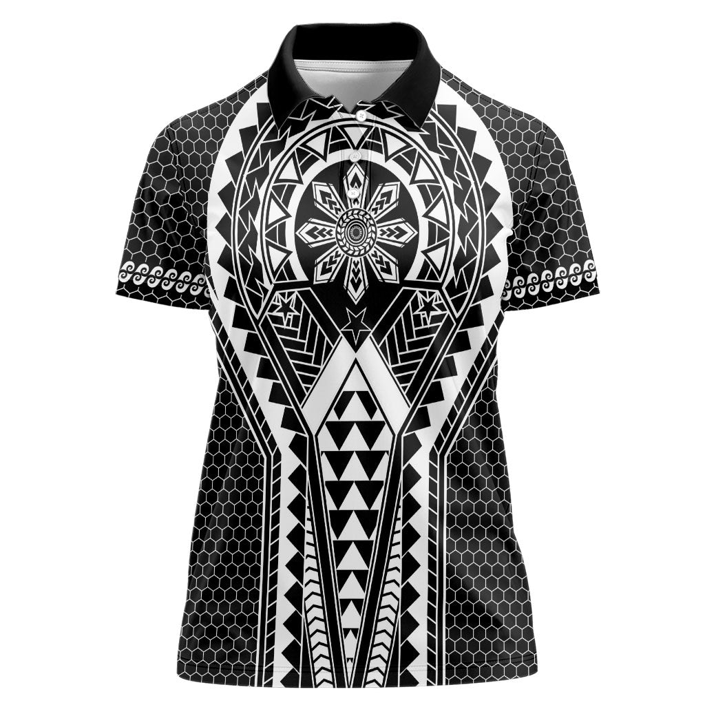 Philippines Batok Tribal Inspired Tattoo Black Women Polo Shirt LT05 Female Black - Polynesian Pride