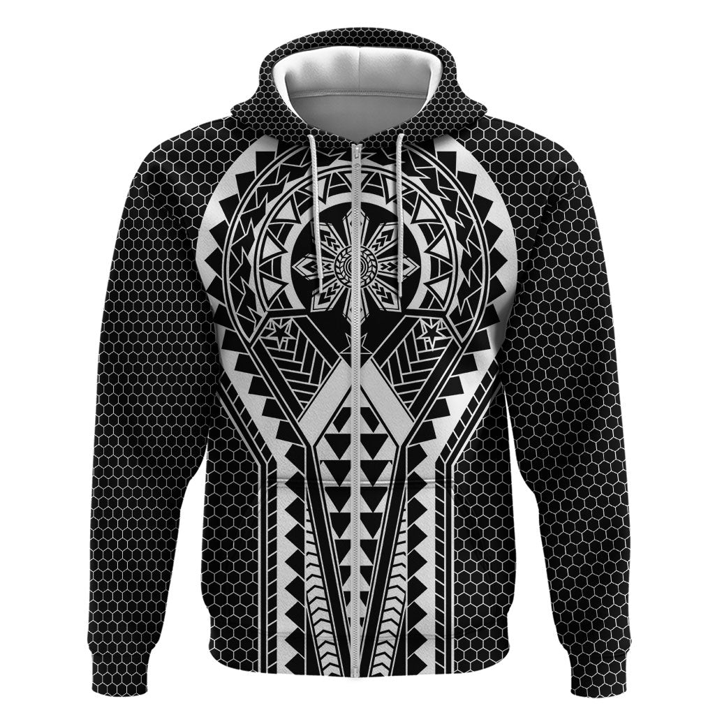 Philippines Batok Tribal Inspired Tattoo Black Zip Hoodie LT05 Zip Hoodie Black - Polynesian Pride
