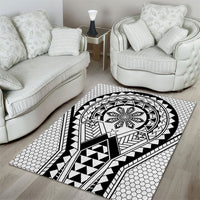 Philippines Batok Tribal Inspired Tattoo White Area Rug LT05 - Polynesian Pride