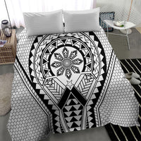 Philippines Batok Tribal Inspired Tattoo White Bedding Set LT05 - Polynesian Pride