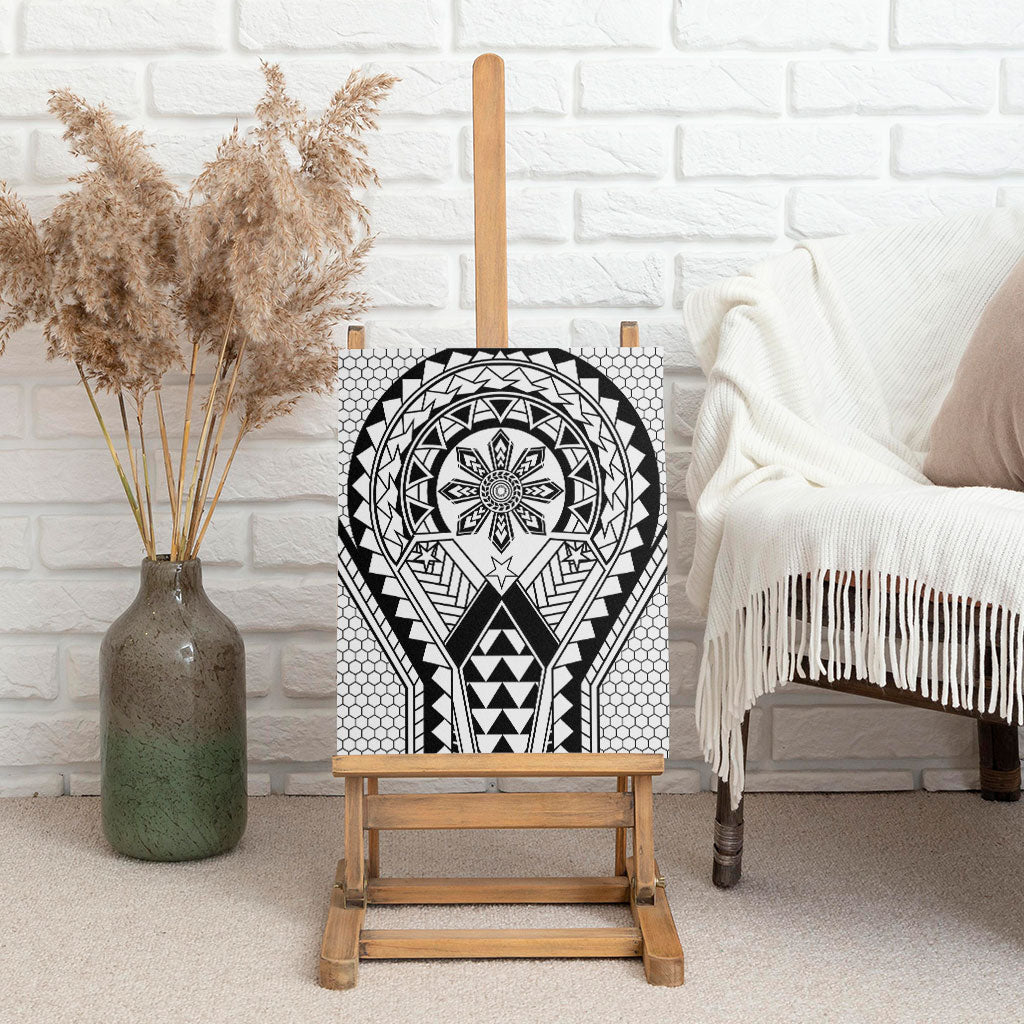 Philippines Batok Tribal Inspired Tattoo White Canvas Wall Art LT05 - Polynesian Pride
