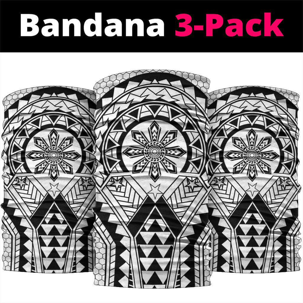 Philippines Batok Tribal Inspired Tattoo White Neck Gaiter LT05 package One Size: 25*50cm White - Polynesian Pride