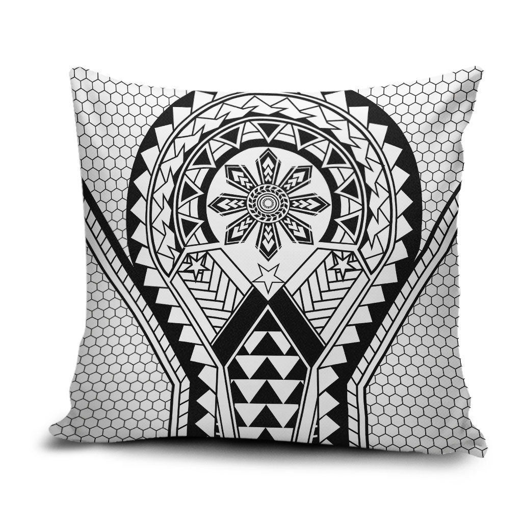 Philippines Batok Tribal Inspired Tattoo White Pillow Cover LT05 White - Polynesian Pride