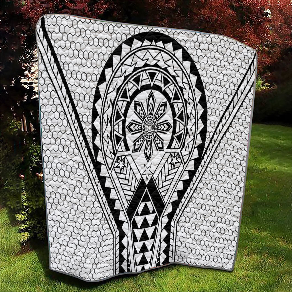 Philippines Batok Tribal Inspired Tattoo White Quilt LT05 - Polynesian Pride