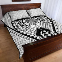 Philippines Batok Tribal Inspired Tattoo White Quilt Bed Set LT05 - Polynesian Pride