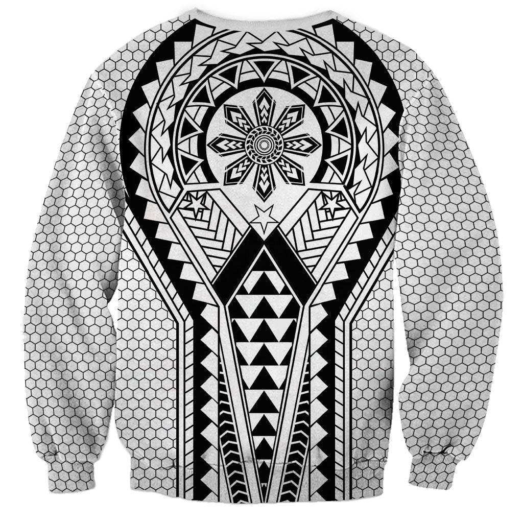 Philippines Batok Tribal Inspired Tattoo White Sweatshirt LT05 - Polynesian Pride