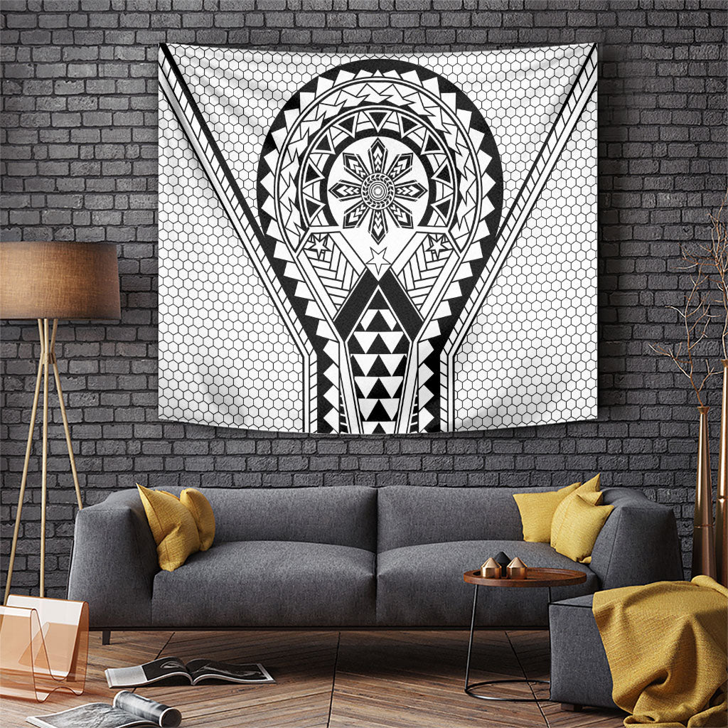 Philippines Batok Tribal Inspired Tattoo White Tapestry LT05 White - Polynesian Pride