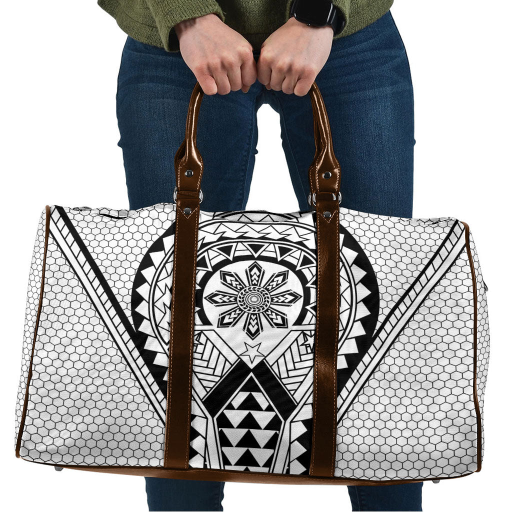 Philippines Batok Tribal Inspired Tattoo White Travel Bag LT05 White - Polynesian Pride