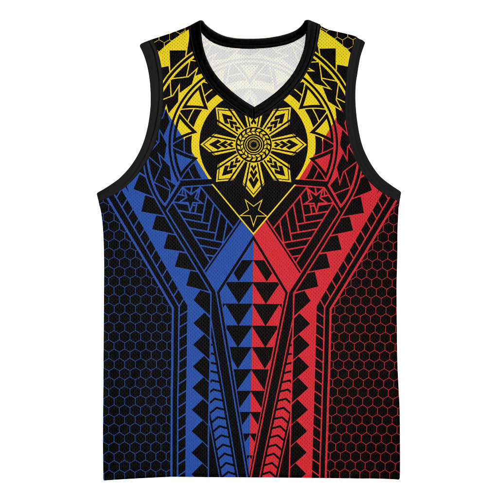 Philippines Batok Tribal Inspired Tattoo Basketball Jersey LT05 Unisex Multicolor - Polynesian Pride