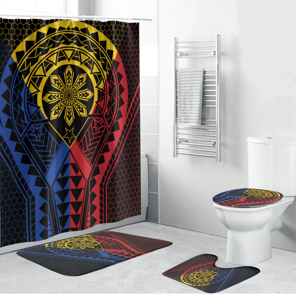 Philippines Batok Tribal Inspired Tattoo Bathroom Set LT05 Bathroom Set (4 pcs) Multicolor - Polynesian Pride