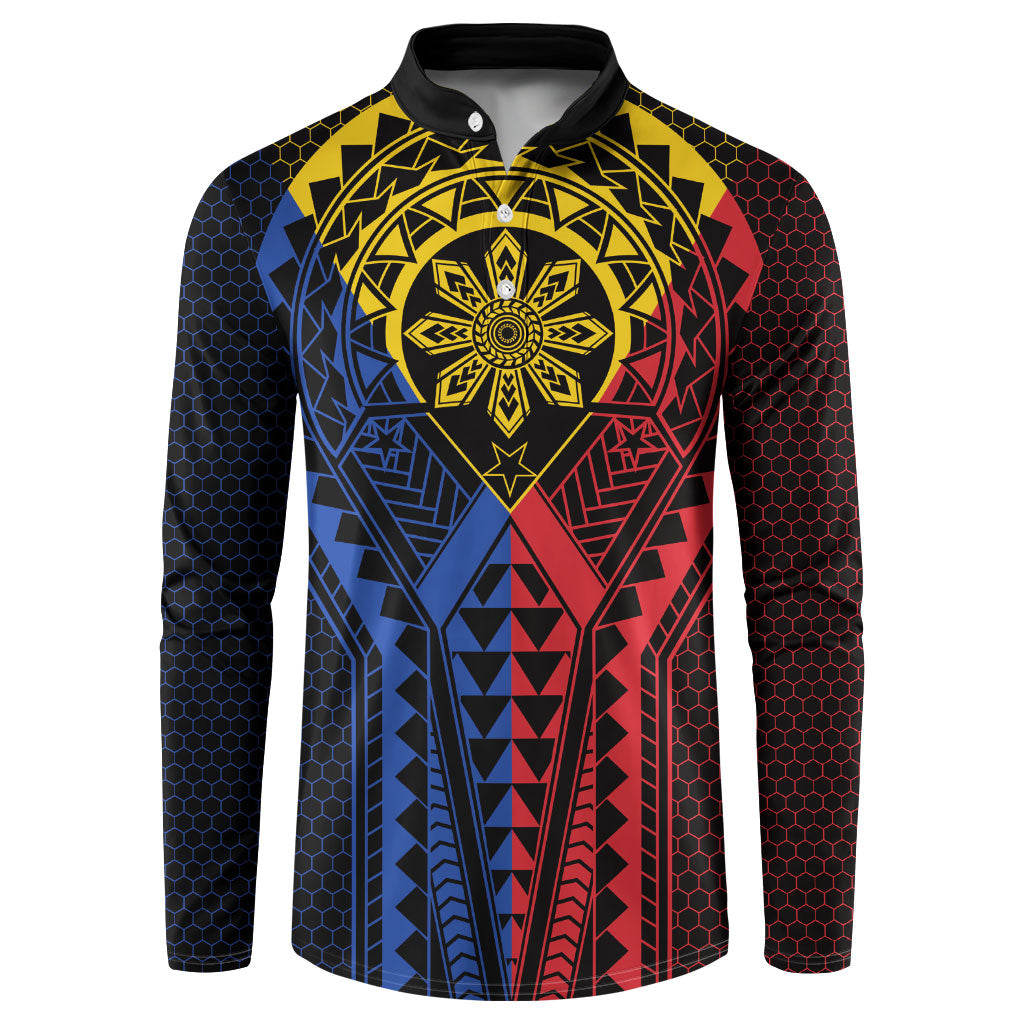 Philippines Batok Tribal Inspired Tattoo Button Sweatshirt LT05 Multicolor - Polynesian Pride