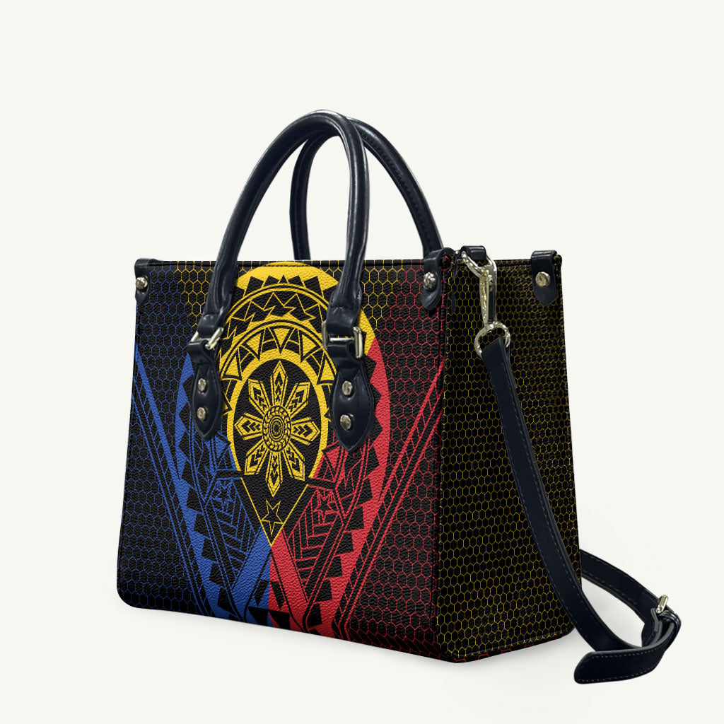 Philippines Batok Tribal Inspired Tattoo Leather Bag LT05 Multicolor - Polynesian Pride