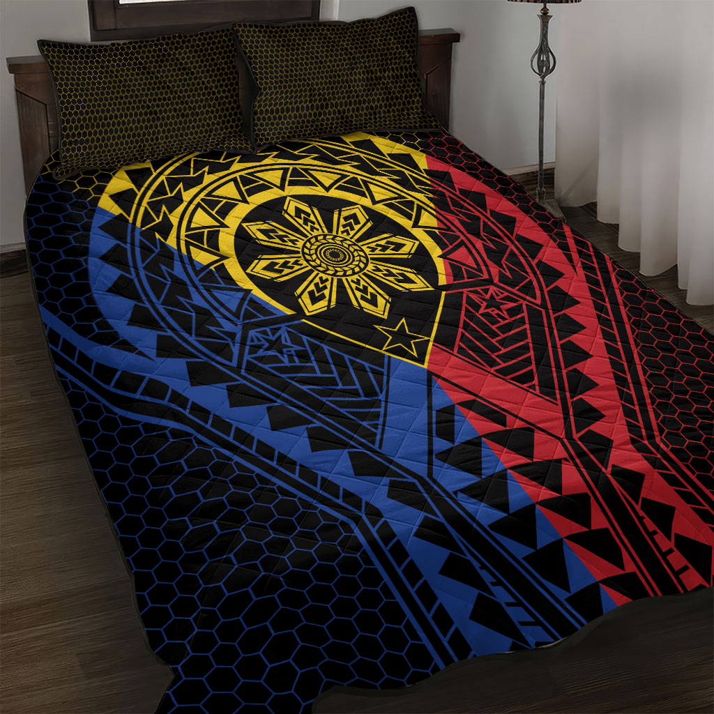 Philippines Batok Tribal Inspired Tattoo Quilt Bed Set LT05 Multicolor - Polynesian Pride