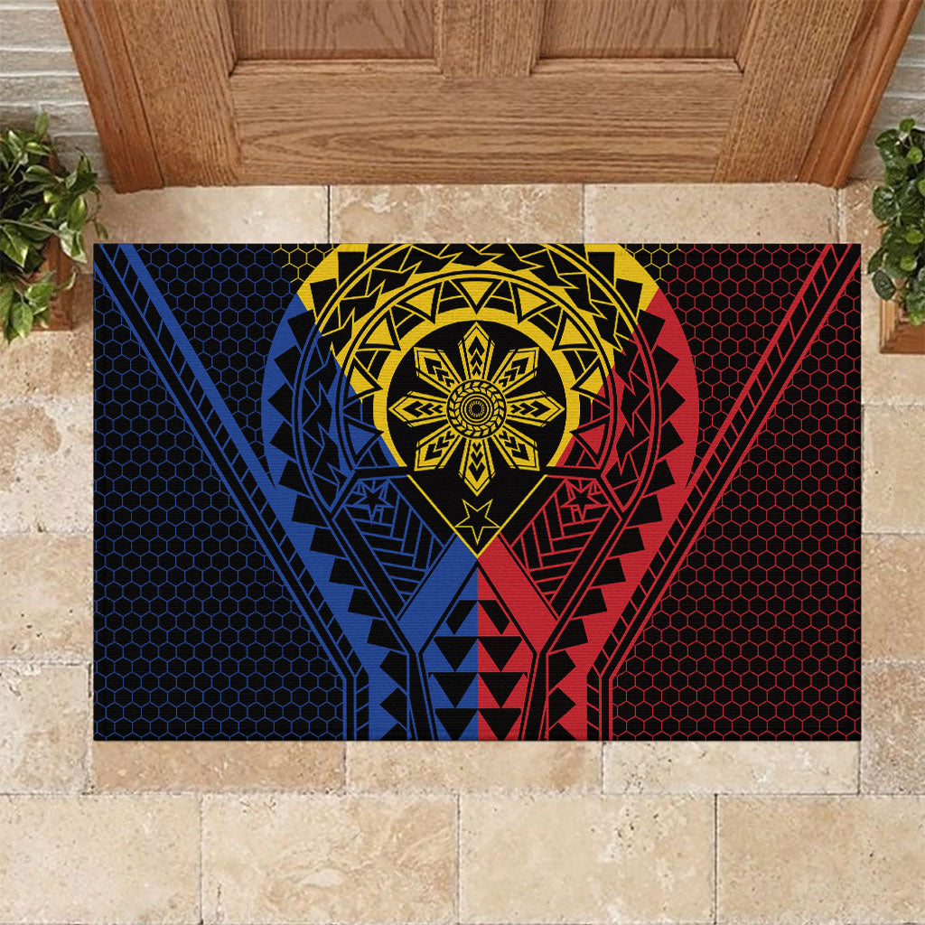 Philippines Batok Tribal Inspired Tattoo Rubber Doormat LT05 Multicolor - Polynesian Pride