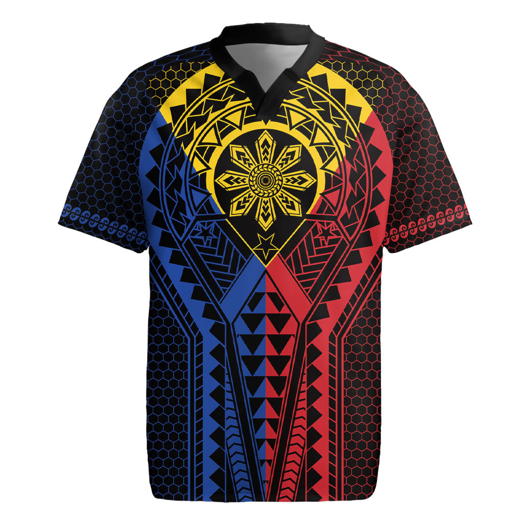 Philippines Batok Tribal Inspired Tattoo Rugby Jersey LT05 Multicolor - Polynesian Pride