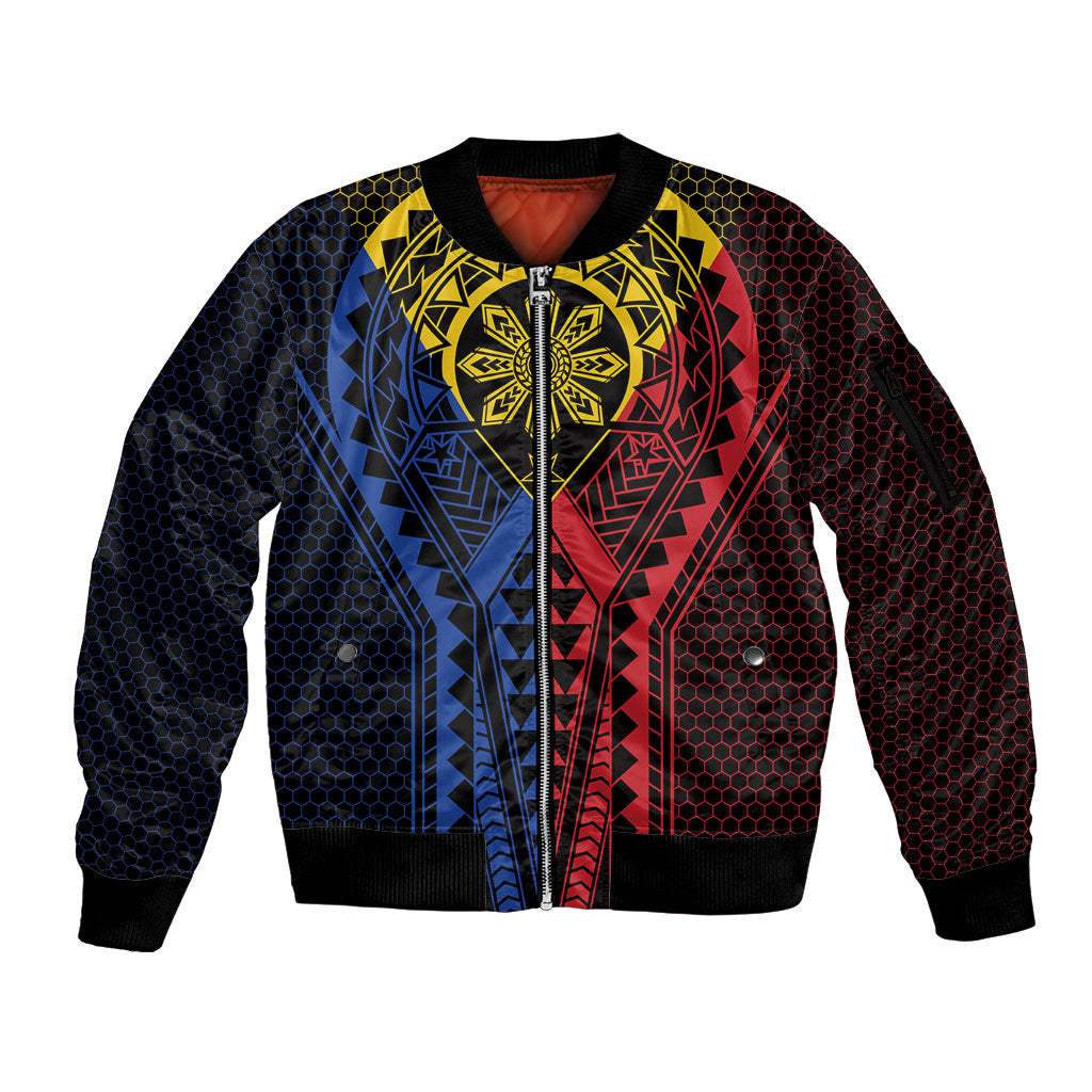 Philippines Batok Tribal Inspired Tattoo Sleeve Zip Bomber Jacket LT05 Unisex Multicolor - Polynesian Pride