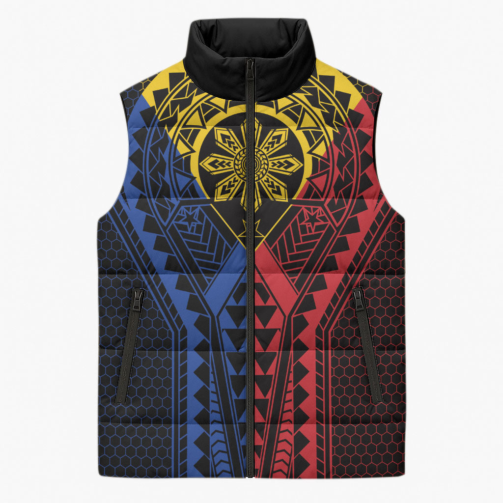 Philippines Batok Tribal Inspired Tattoo Sleeveless Puffer Jacket LT05 Unisex Multicolor - Polynesian Pride