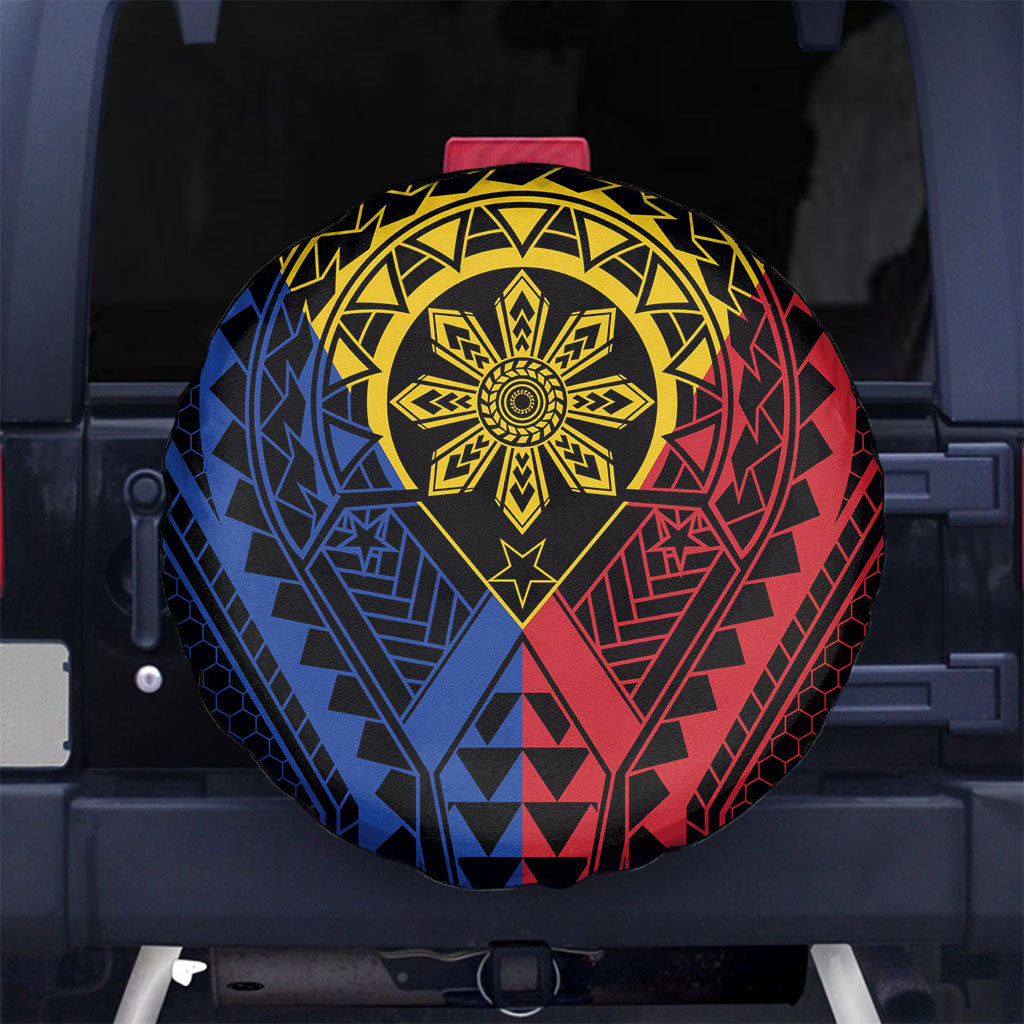 Philippines Batok Tribal Inspired Tattoo Spare Tire Cover LT05 No hole Multicolor - Polynesian Pride