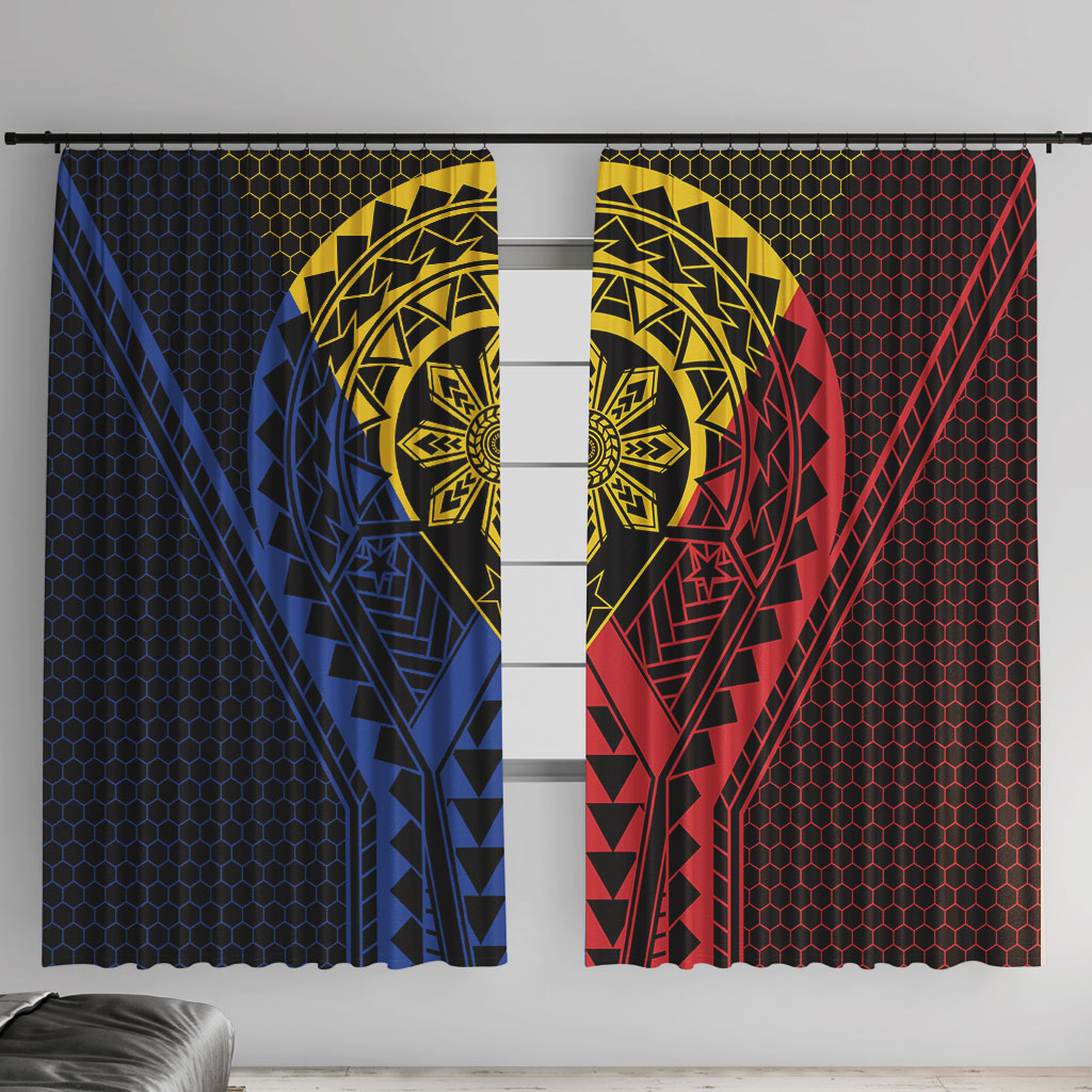 Philippines Batok Tribal Inspired Tattoo Window Curtain LT05 With Hooks Multicolor - Polynesian Pride