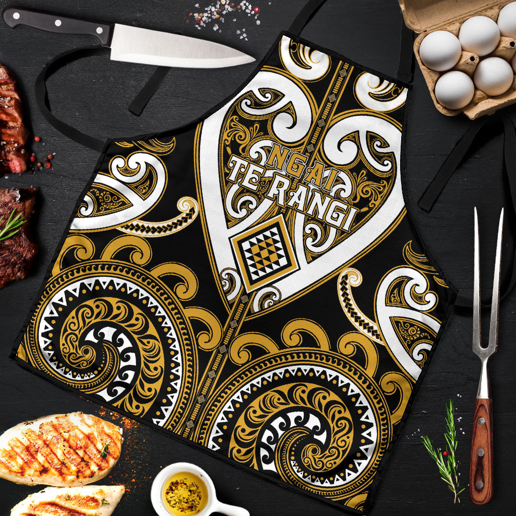 Aotearoa Ngai Te Rangi Apron Maori Tribal Pattern LT05 Gold - Polynesian Pride