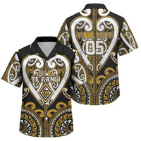 Custom Aotearoa Ngai Te Rangi Family Matching Summer Maxi Dress and Hawaiian Shirt Maori Tribal Pattern LT05 Son's Shirt Gold - Polynesian Pride