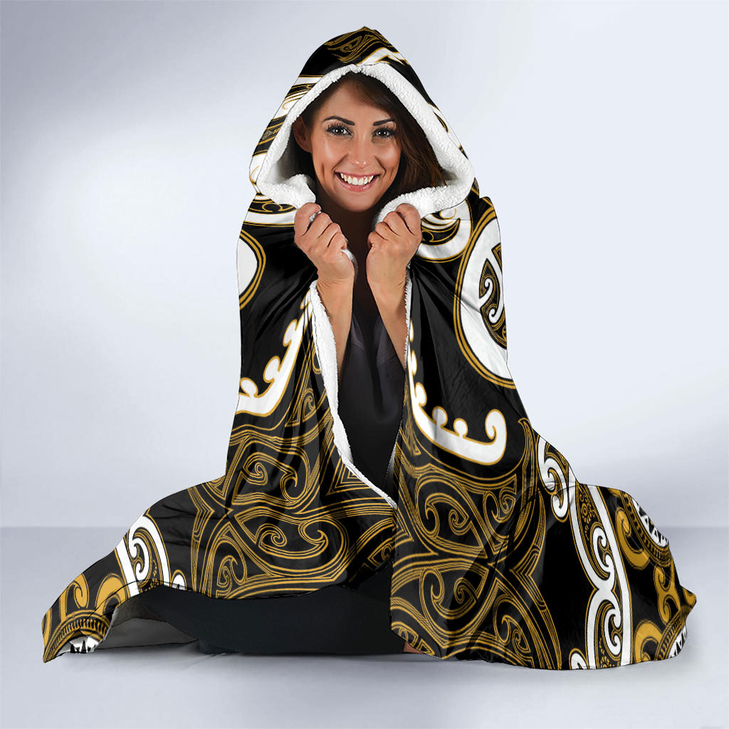 Aotearoa Ngai Te Rangi Hooded Blanket Maori Tribal Pattern LT05 - Polynesian Pride