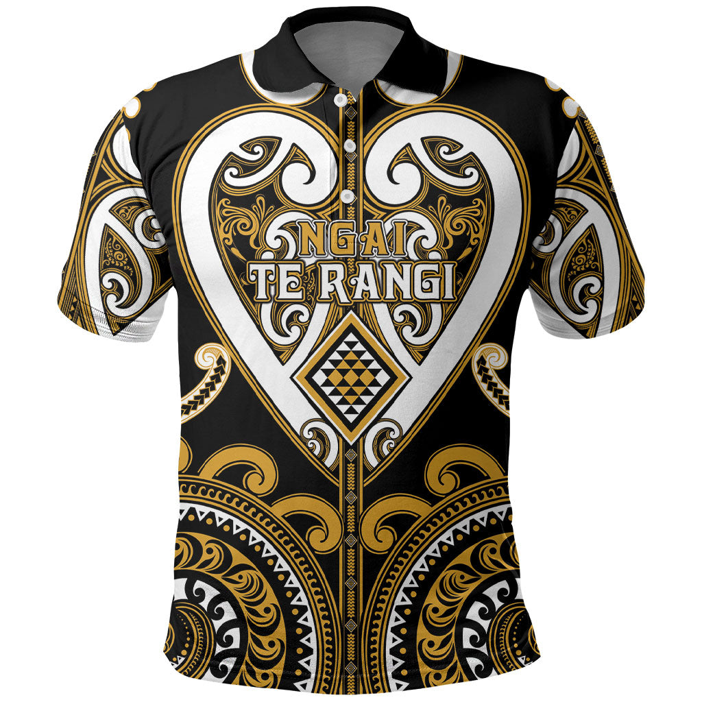 Custom Aotearoa Ngai Te Rangi Polo Shirt Maori Tribal Pattern LT05 Gold - Polynesian Pride