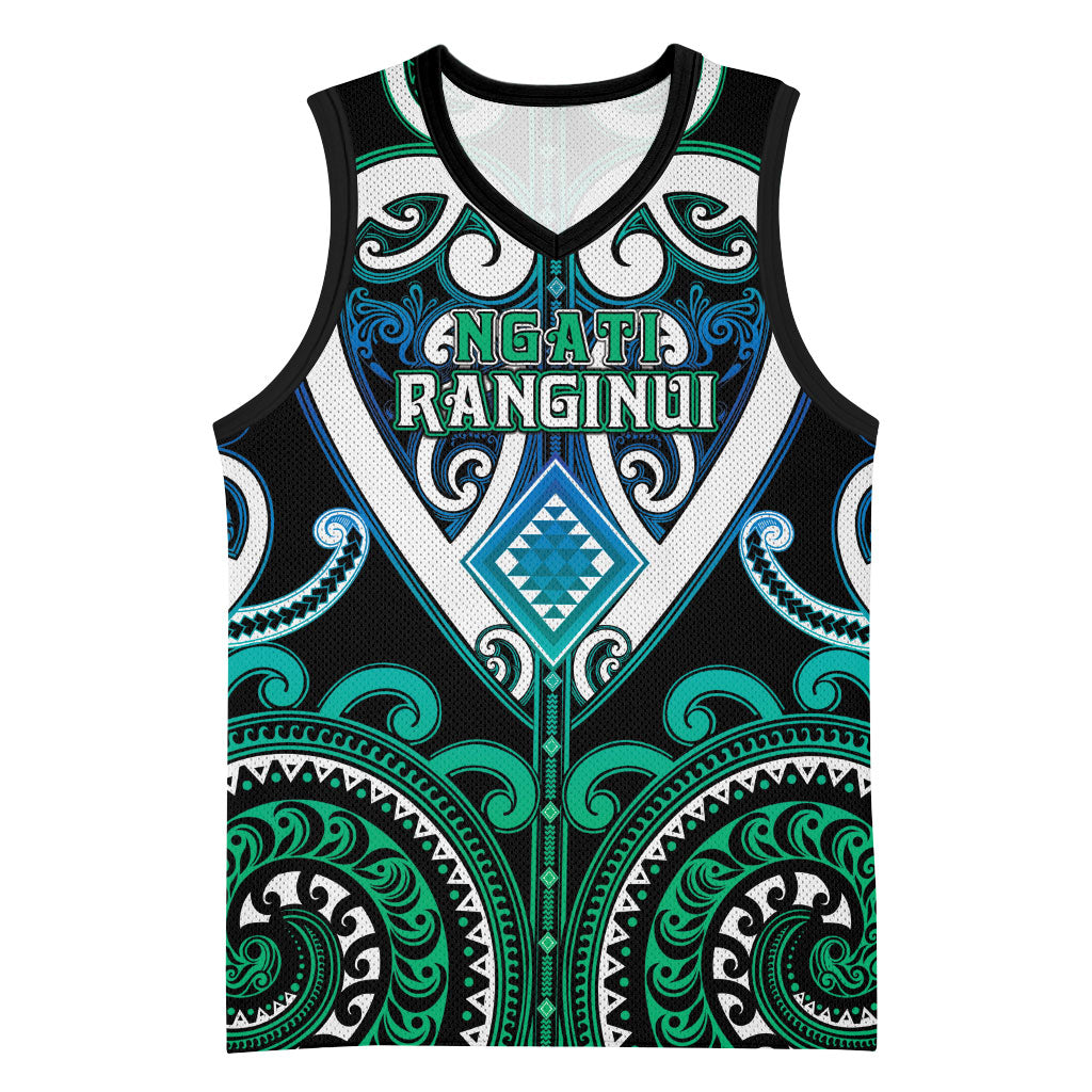 Custom Aotearoa Ngati Ranginui Basketball Jersey Maori Tribal Pattern LT05 Unisex Cyan - Polynesian Pride