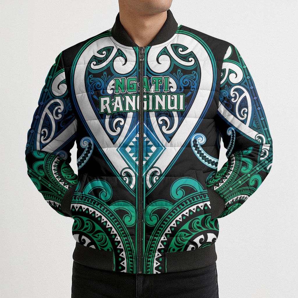 Custom Aotearoa Ngati Ranginui Bomber Puffer Jacket Maori Tribal Pattern LT05 - Polynesian Pride