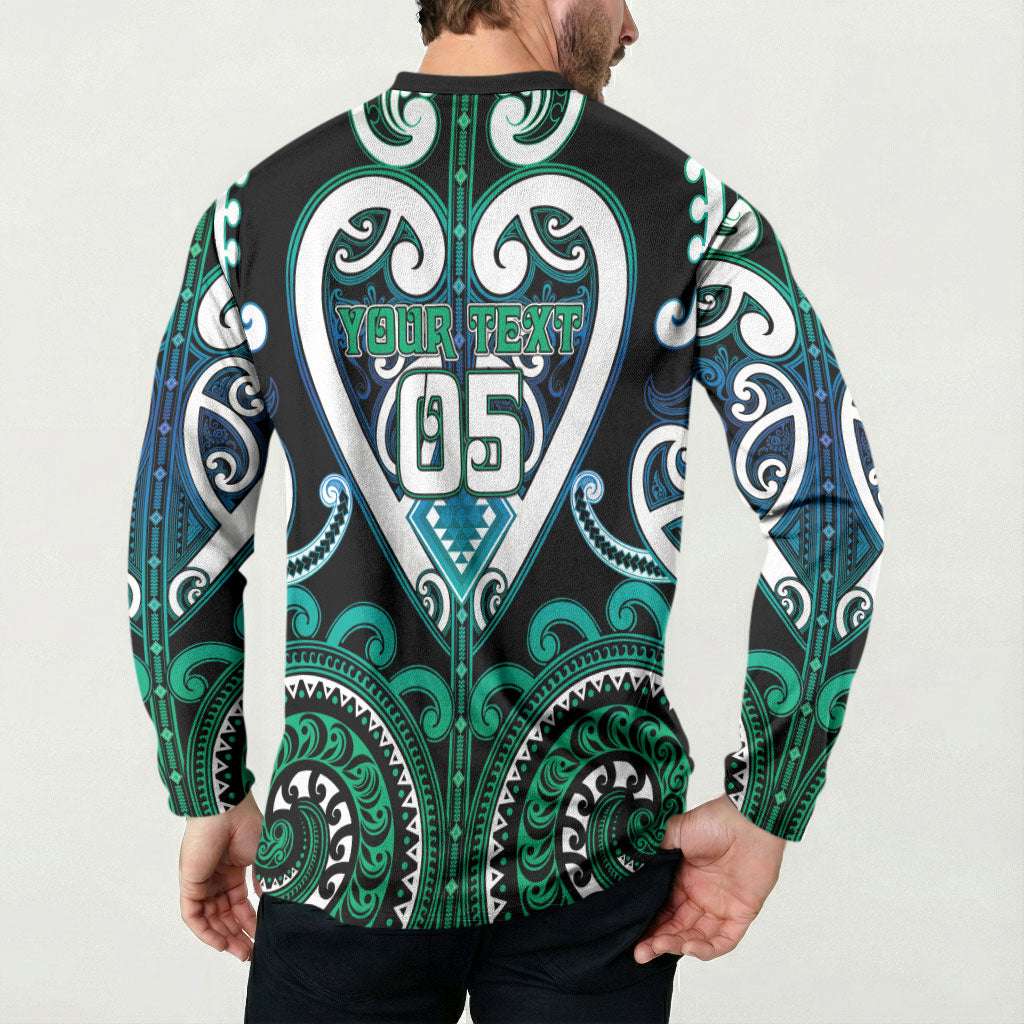 Custom Aotearoa Ngati Ranginui Button Sweatshirt Maori Tribal Pattern LT05 - Polynesian Pride