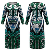Custom Aotearoa Ngati Ranginui Couples Matching Long Sleeve Bodycon Dress and Hawaiian Shirt Maori Tribal Pattern LT05 - Polynesian Pride