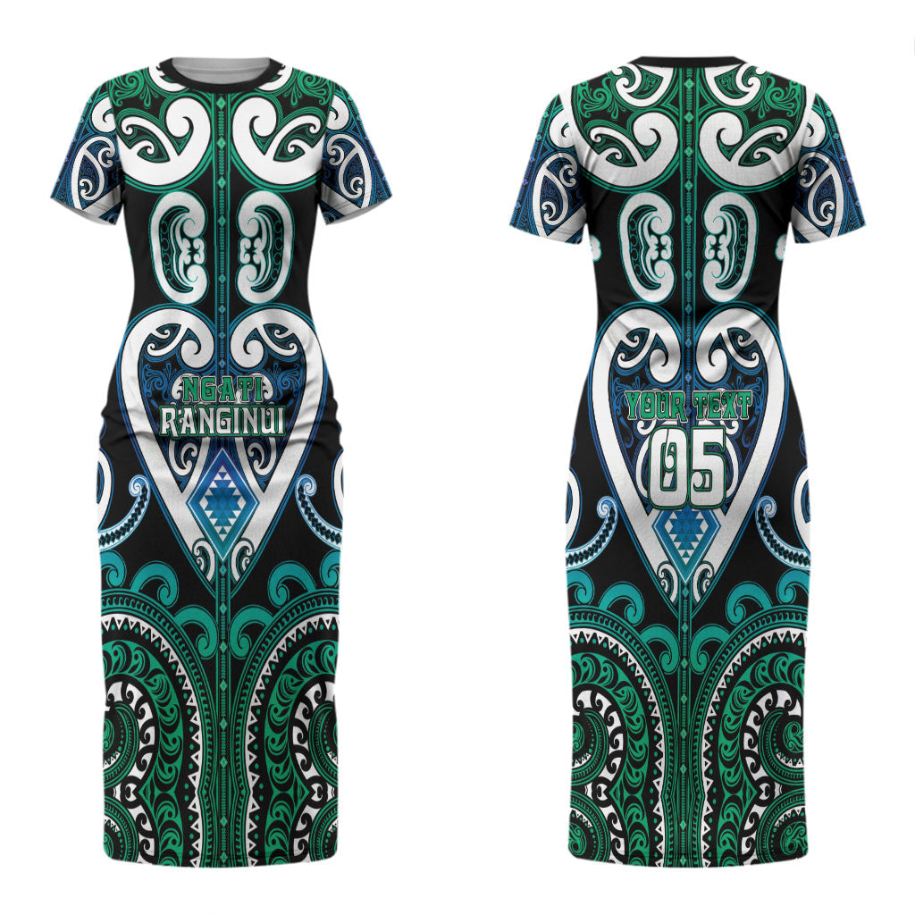Custom Aotearoa Ngati Ranginui Couples Matching Short Sleeve Bodycon Dress and Hawaiian Shirt Maori Tribal Pattern LT05 - Polynesian Pride