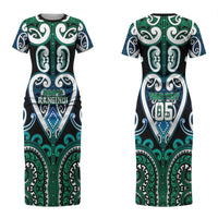 Custom Aotearoa Ngati Ranginui Couples Matching Short Sleeve Bodycon Dress and Hawaiian Shirt Maori Tribal Pattern LT05 - Polynesian Pride
