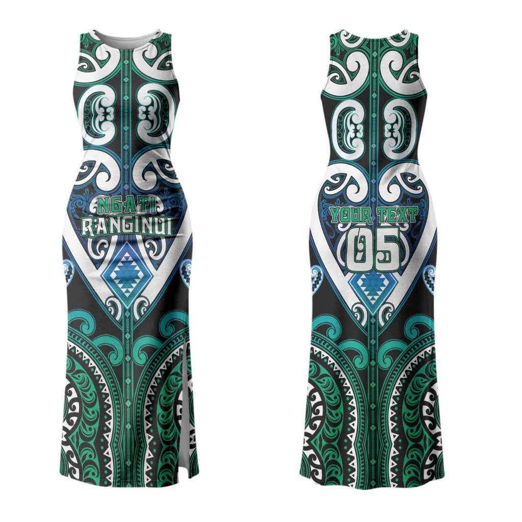 Custom Aotearoa Ngati Ranginui Couples Matching Tank Maxi Dress and Long Sleeve Button Shirt Maori Tribal Pattern LT05 - Polynesian Pride